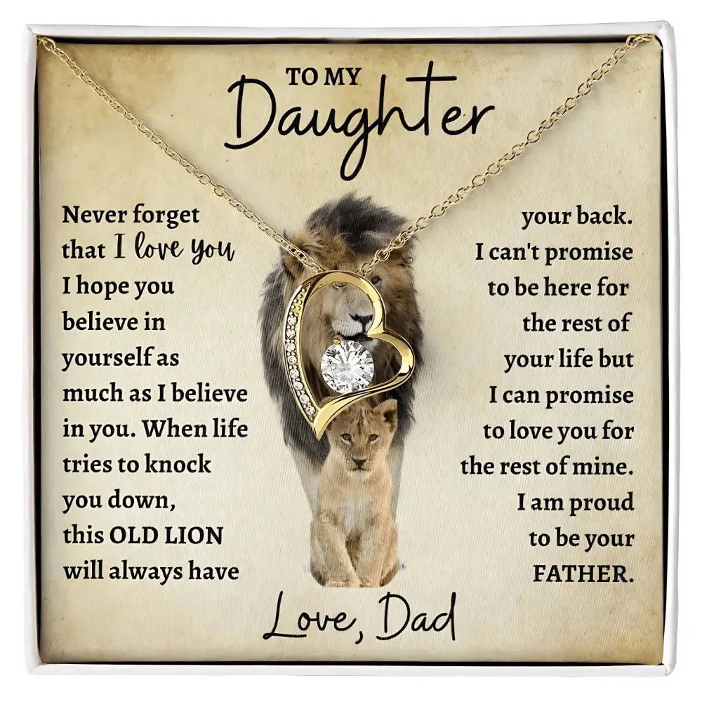 [ALMOST SOLD OUT] Daughter - Love You Forever - Lion Heart Necklace - Radiant Memories
