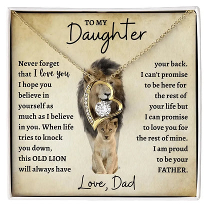 [ALMOST SOLD OUT] Daughter - Love You Forever - Lion Heart Necklace - Radiant Memories