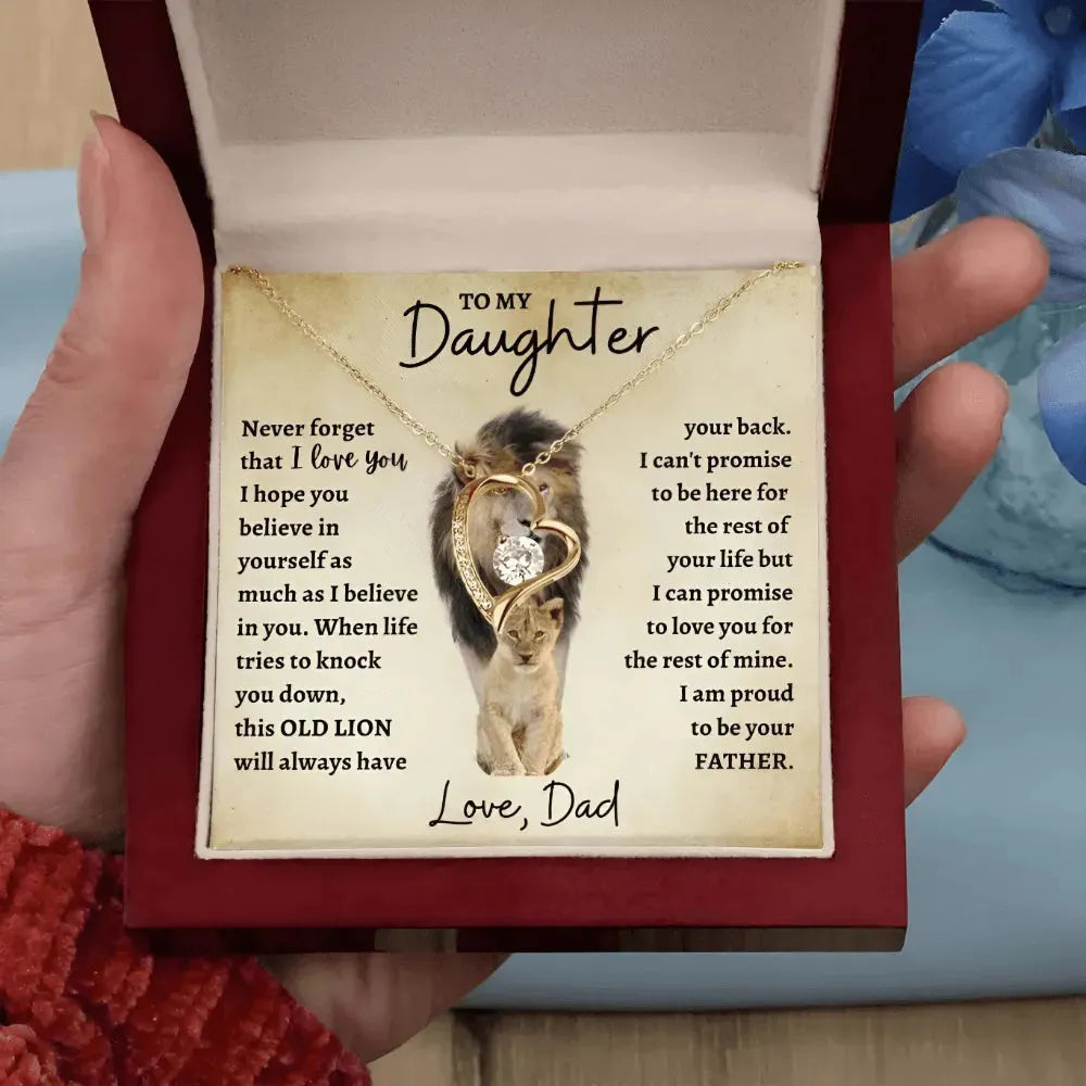 [ALMOST SOLD OUT] Daughter - Love You Forever - Lion Heart Necklace - Radiant Memories