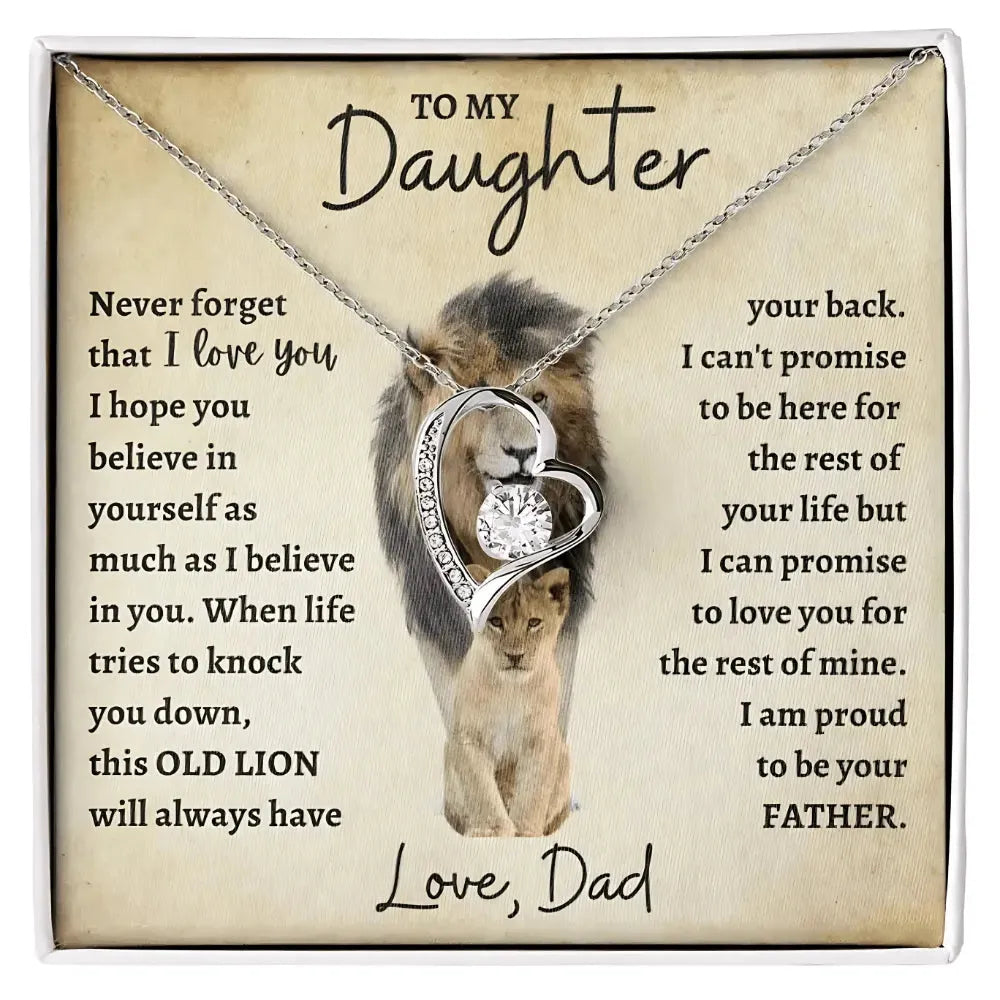 [ALMOST SOLD OUT] Daughter - Love You Forever - Lion Heart Necklace - Radiant Memories