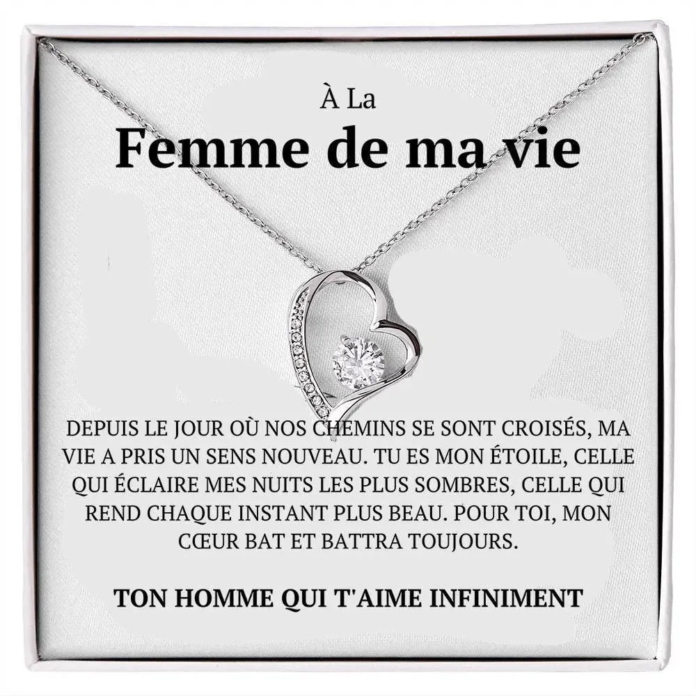Âme sœur - Je n'arrêterai jamais de t'aimer - Collier en cœur - Radiant Memories