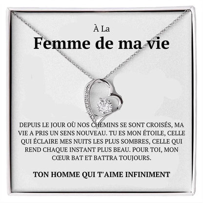 Âme sœur - Je n'arrêterai jamais de t'aimer - Collier en cœur - Radiant Memories