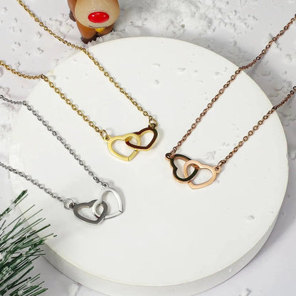 Custom Interlocking Hearts Necklace tucked in Eternal Rose Gift Box - Radiant Memories