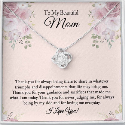 To My Beautiful Mom Rhinestone Necklace, Mom Birthday Gift from Daughter/Son, Mother'S Day Gifts, Christmas Gifts