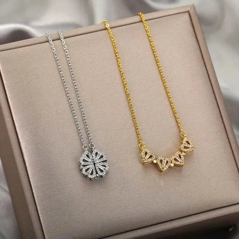 Four Leaf Clover Love Necklace, comes w/Eternal Rose Gift Box - Radiant Memories