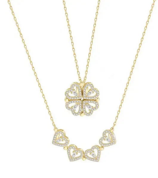 Four Leaf Clover Love Necklace, comes w/Eternal Rose Gift Box - Radiant Memories