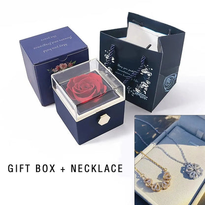 Four Leaf Clover Love Necklace, comes w/Eternal Rose Gift Box - Radiant Memories