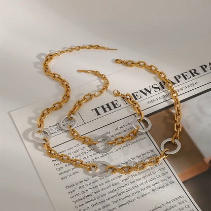 Circular Link Chain Bracelets both in 18K Gold & Silver