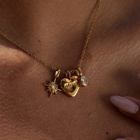 Mom Heart Zirconia Necklace