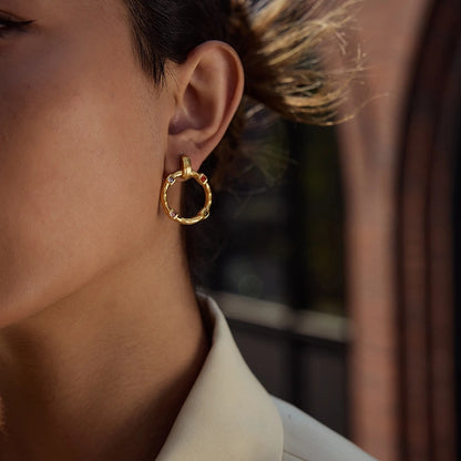 Geometric Colorful Gemstones Drop Earrings