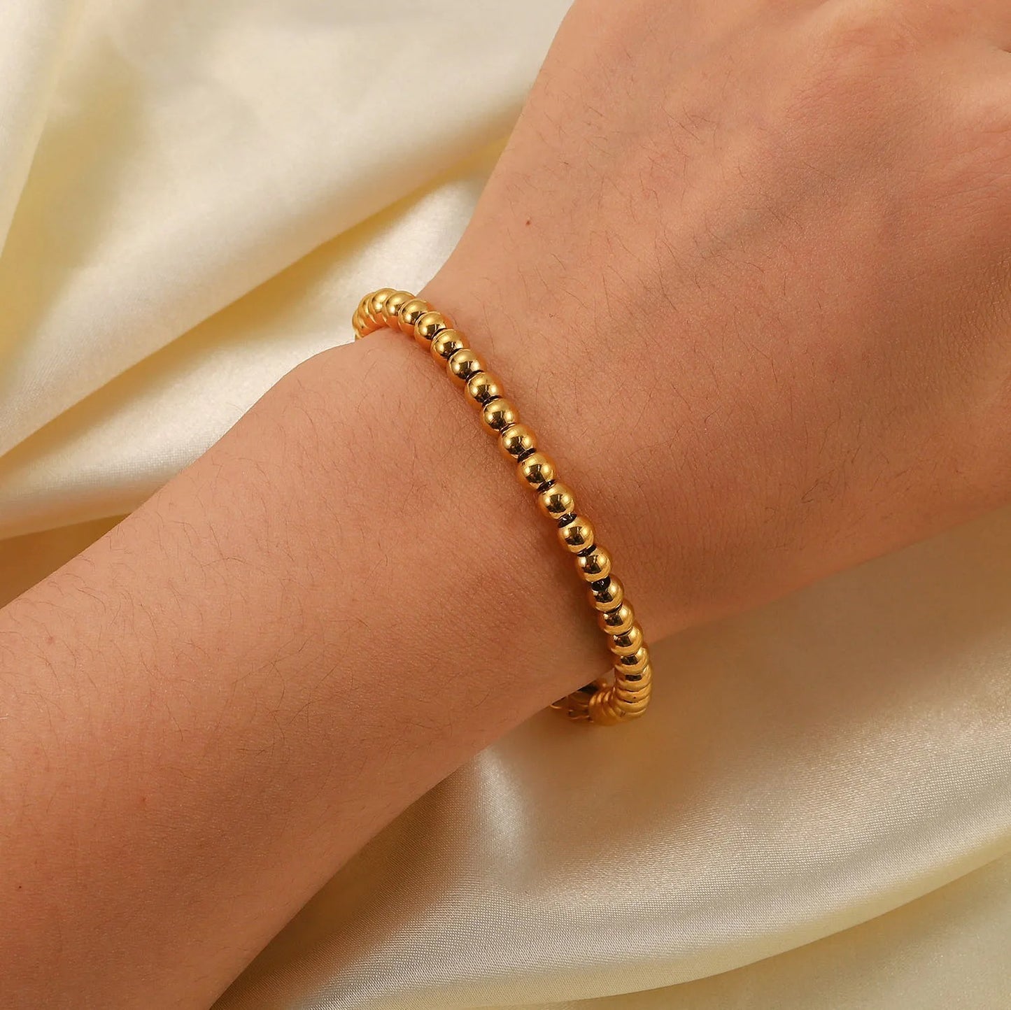 Gold PVD plated Bead Bracelet