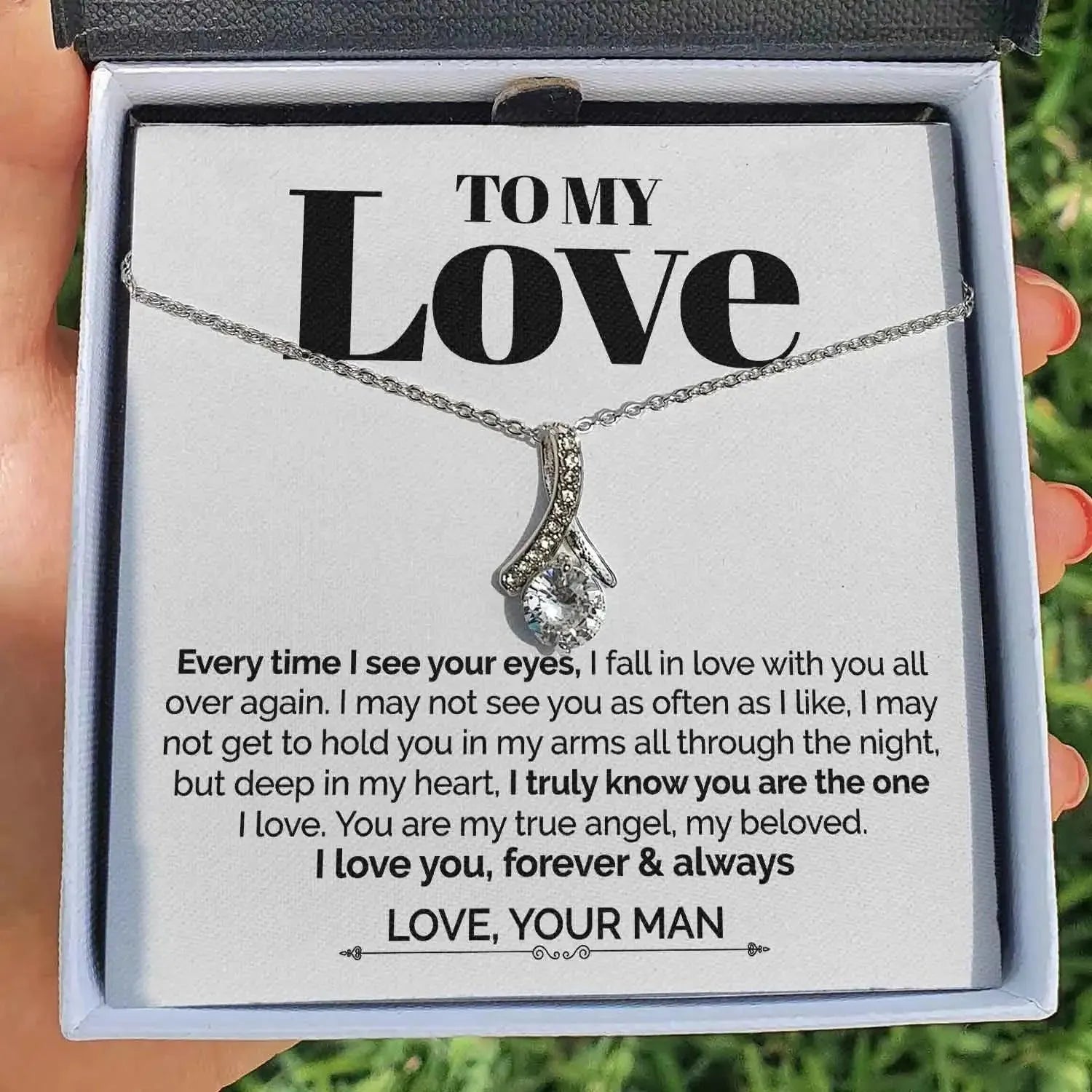 My Love - Everytime I see you, I Fall in Love All Over Again - Ribbon Necklace - Radiant Memories