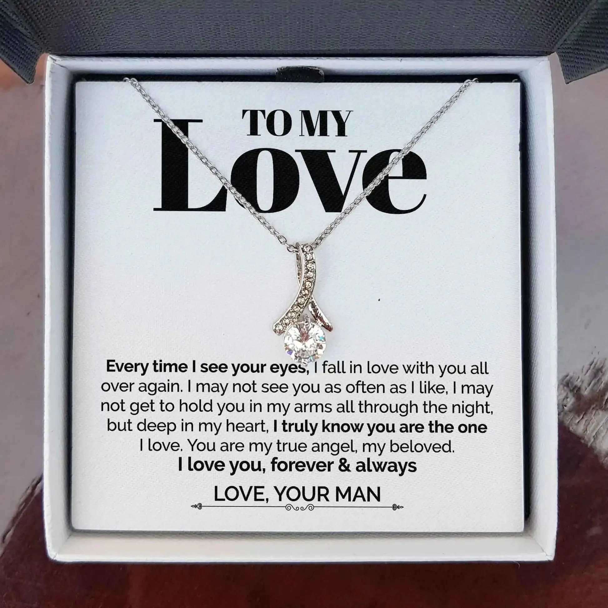 My Love - Everytime I see you, I Fall in Love All Over Again - Ribbon Necklace - Radiant Memories