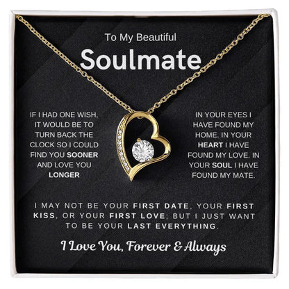 Soulmate - Would Love to Found You Sooner - Embrace Heart Necklace - Radiant Memories