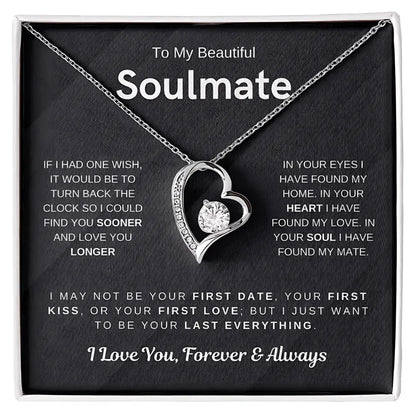 Soulmate - Would Love to Found You Sooner - Embrace Heart Necklace - Radiant Memories