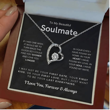 Soulmate - Would Love to Found You Sooner - Embrace Heart Necklace - Radiant Memories
