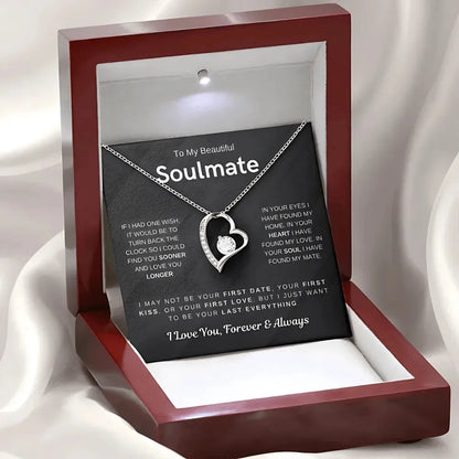 Soulmate - Would Love to Found You Sooner - Embrace Heart Necklace - Radiant Memories