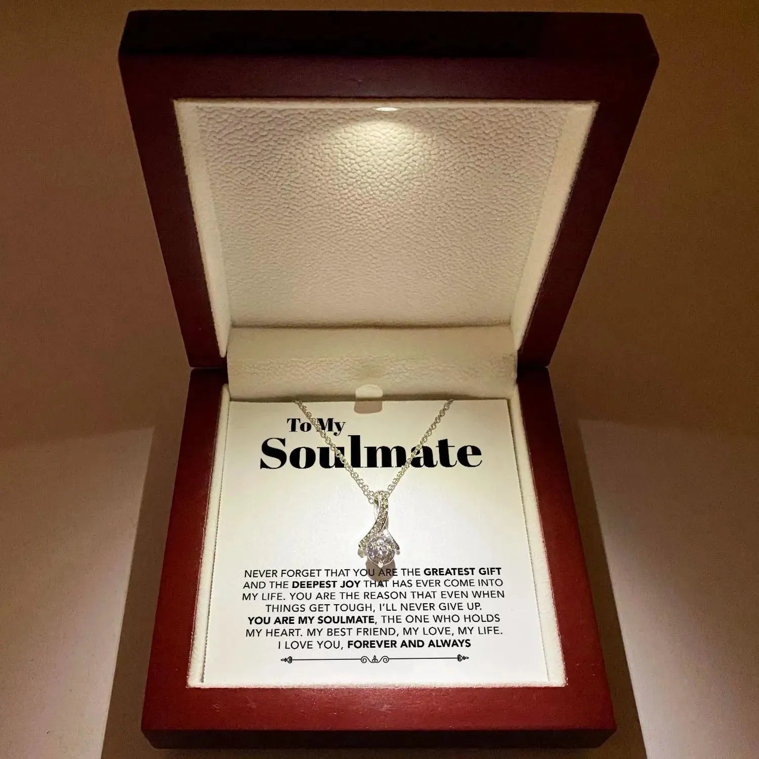 Soulmate - You are my Best Friend, My Love, My Life - Ribbon Necklace - Radiant Memories
