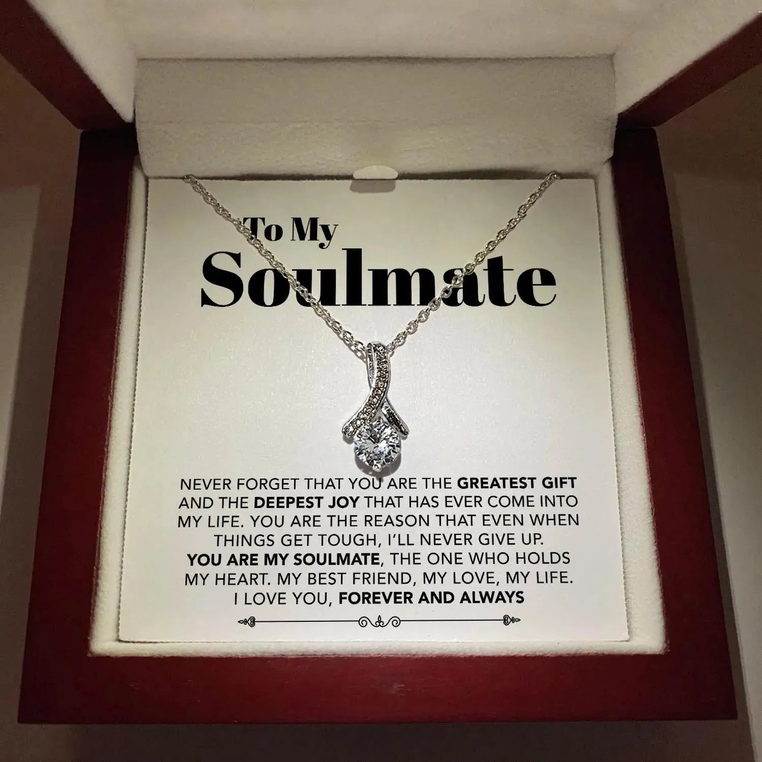 Soulmate - You are my Best Friend, My Love, My Life - Ribbon Necklace - Radiant Memories