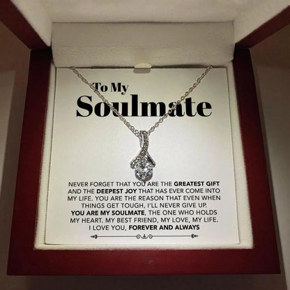 Soulmate - You are my Best Friend, My Love, My Life - Ribbon Necklace - Radiant Memories