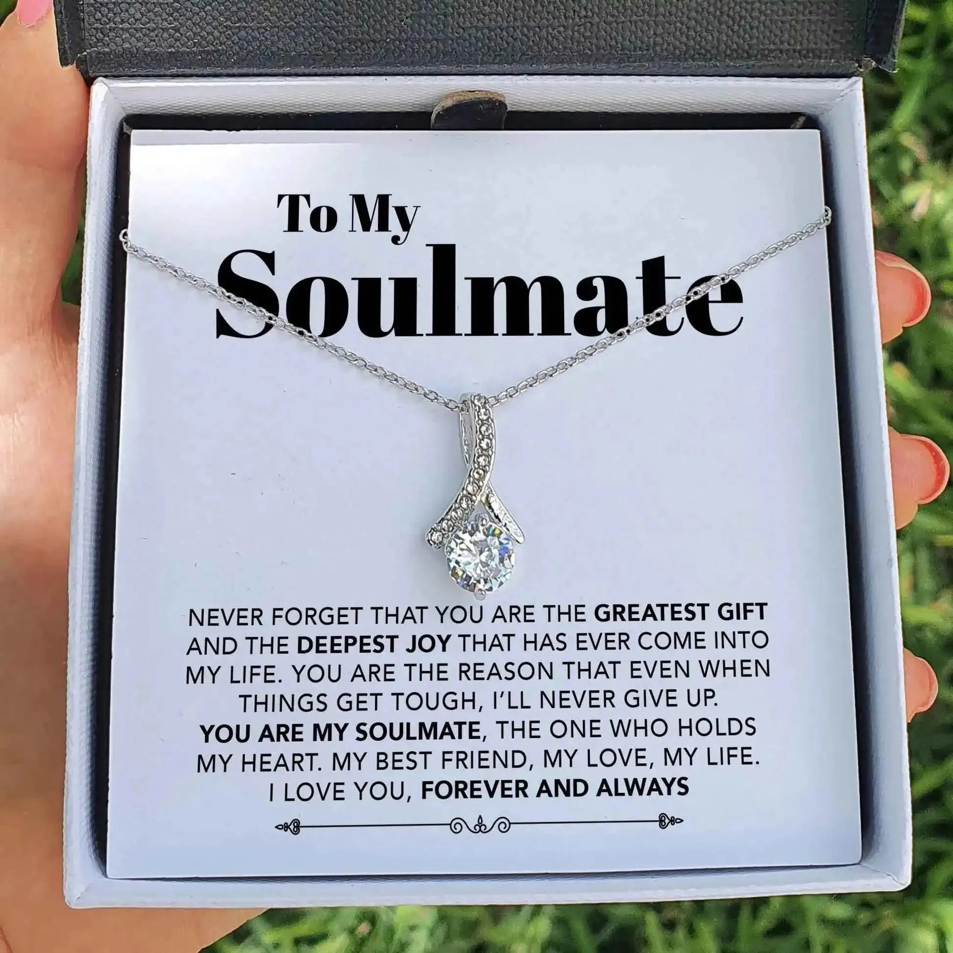 Soulmate - You are my Best Friend, My Love, My Life - Ribbon Necklace - Radiant Memories
