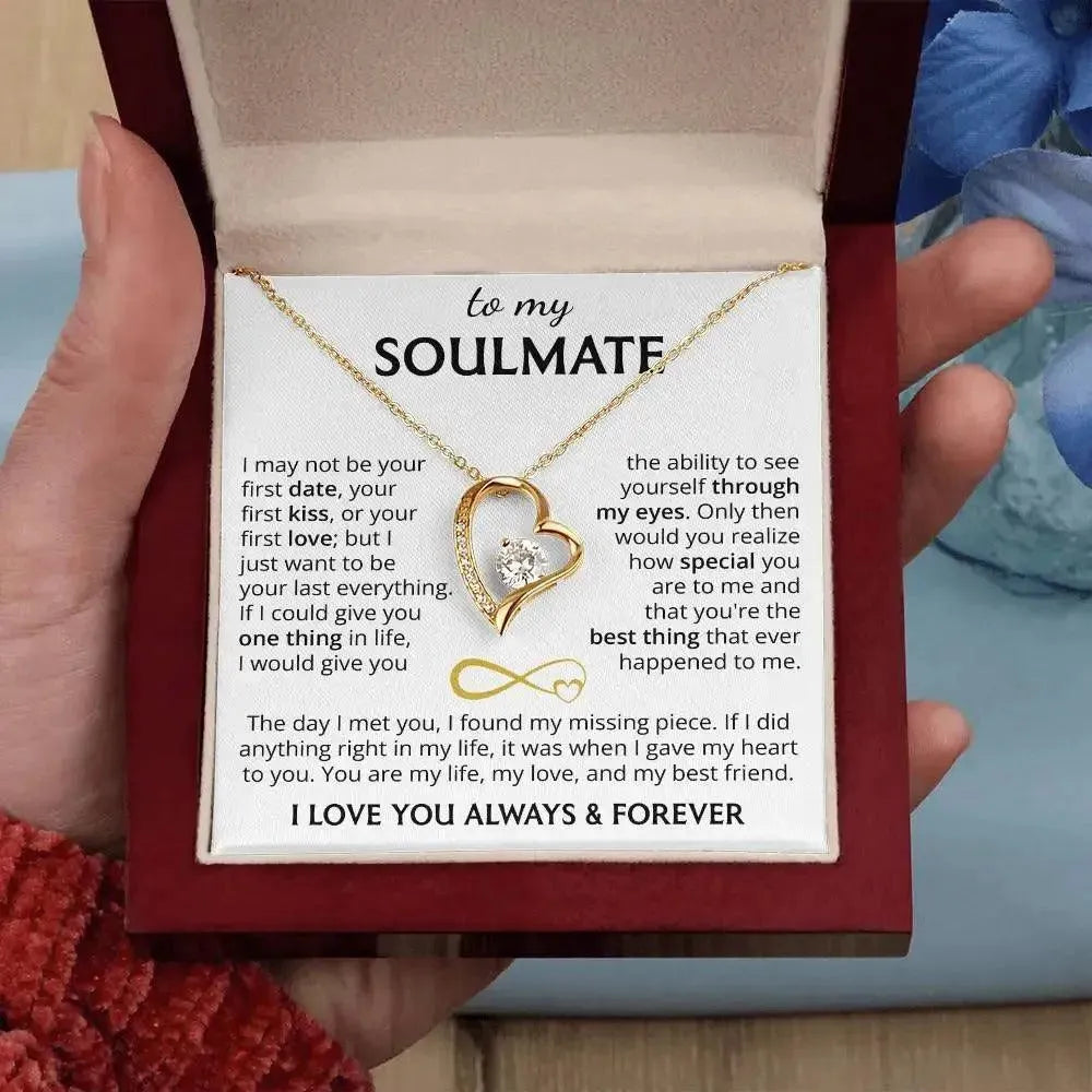 Soulmate - You are my Missing Piece - Love U Always & Forever Necklace - Radiant Memories