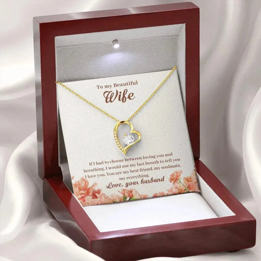 Wife - Would Spend my Entire Life with You - Heart Necklace - Radiant Memories