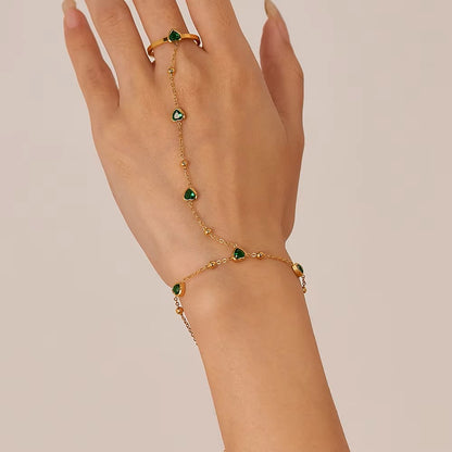 Green Zirconia Finger Bracelet